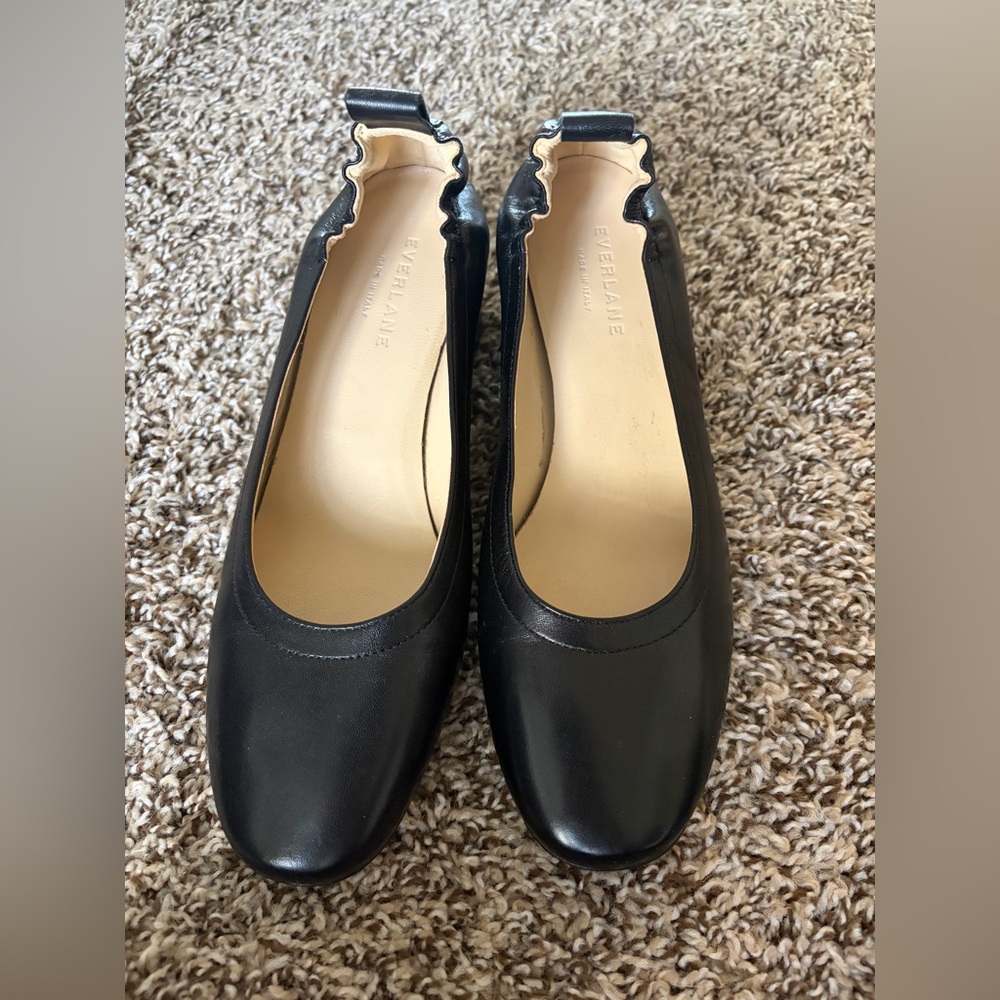 Everlane Day Heel in Black Leather | Size 6.5